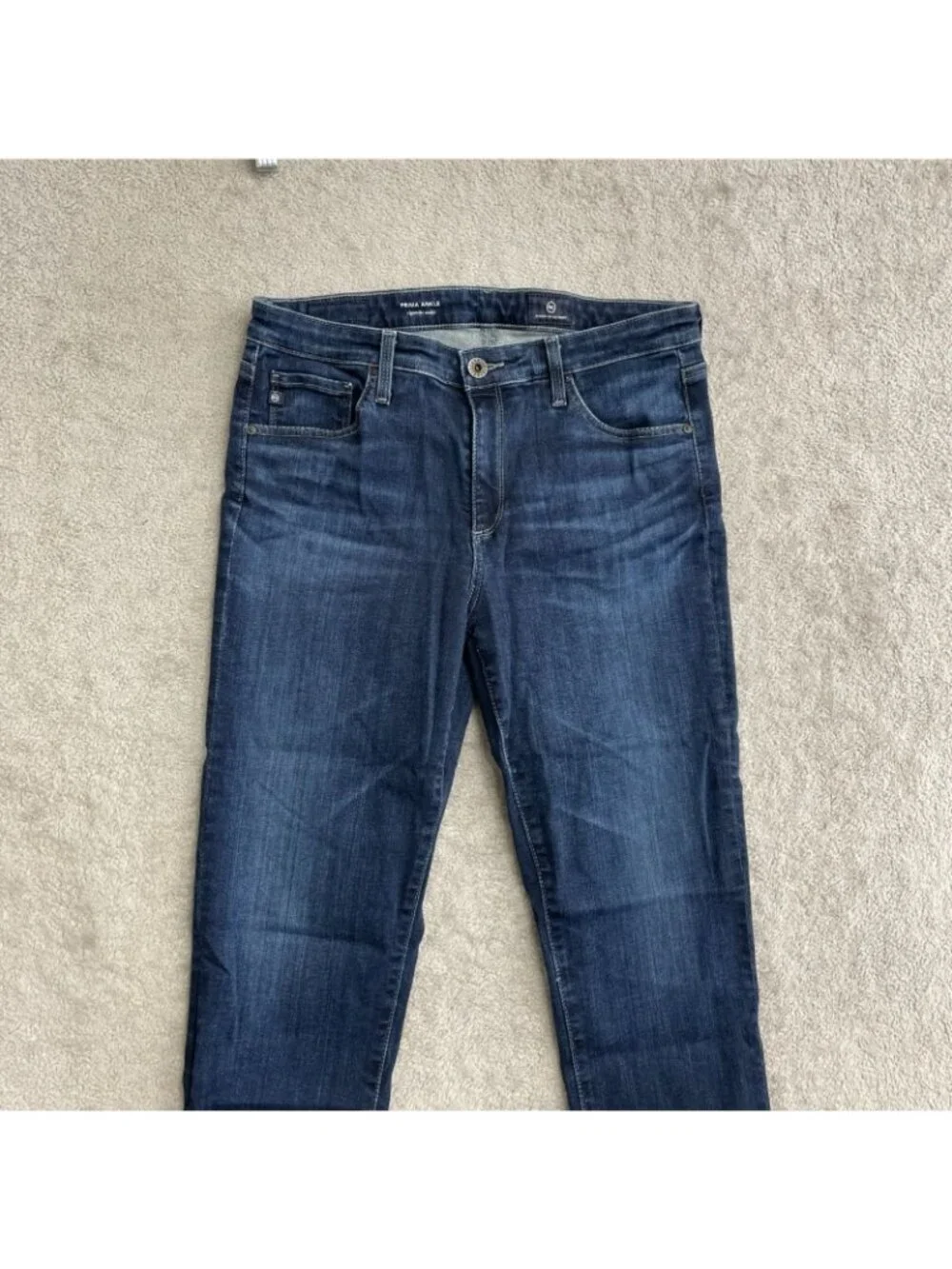 AG Adriano Goldschmied Women's 30 Prima Ankle Cigarette Jeans Dark Wash P0258